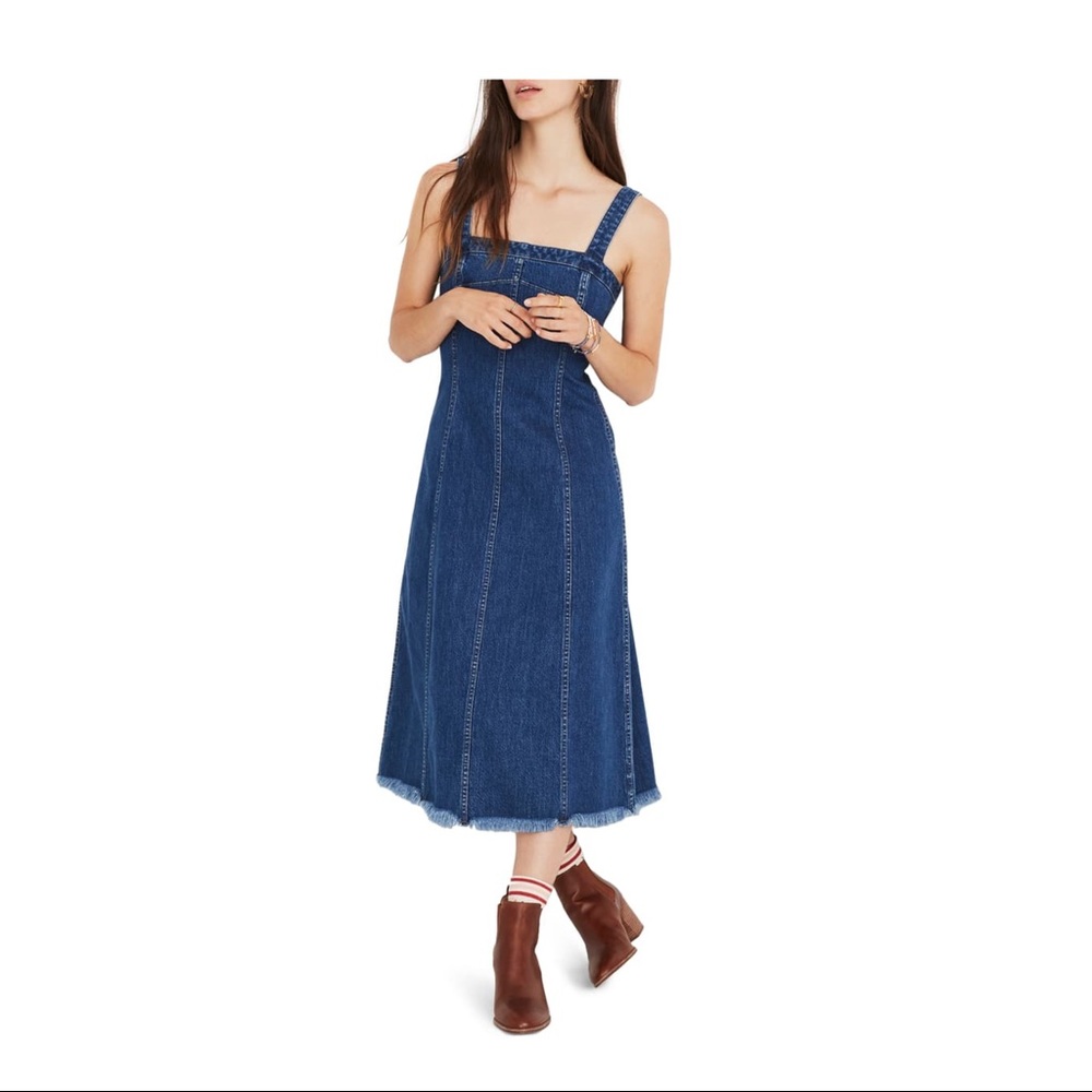 Madewell raw hem denim dress